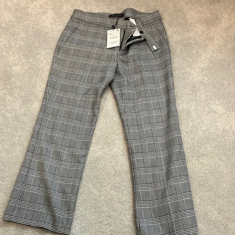 Brand new Zara plaid pants, cropped